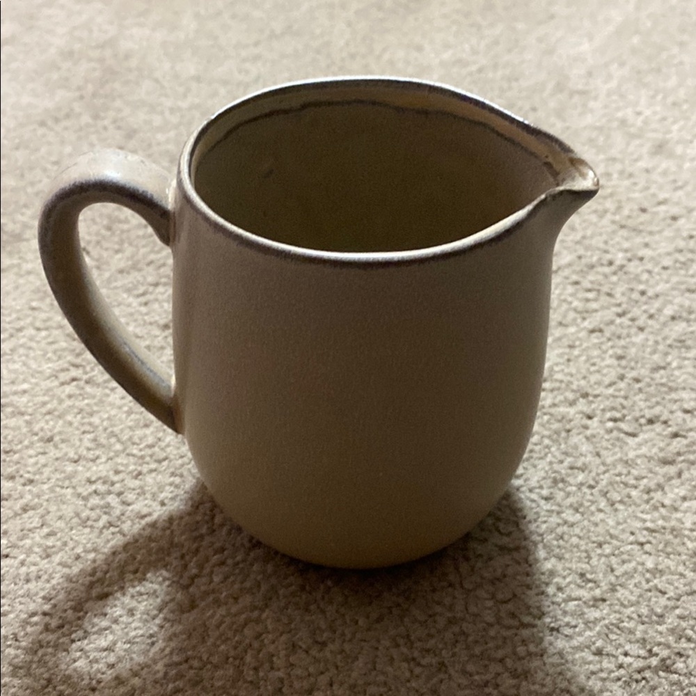 Cream Creative CoOp Ceramic Pitcher